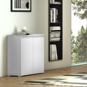 Vielseitiges Sideboard für Wohnzimmer, Küche oder Flur, 3 Ablagen, weiß Aktion