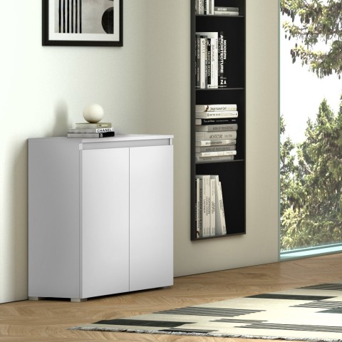Vielseitiges Sideboard für Wohnzimmer, Küche oder Flur, 3 Ablagen, weiß Aktion