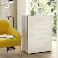 Moderne Kommode für Schlafzimmer, 4 Schubladen, grau-weißes Design Aktion