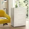 Moderne Kommode für Schlafzimmer, 4 Schubladen, grau-weißes Design Aktion