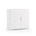 Kommode Schlafzimmer Sideboard 4 Schubladen modernes Design in Weiß und Grau Angebot