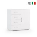 Kommode Schlafzimmer Sideboard 4 Schubladen modernes Design in Weiß und Grau Verkauf