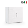 Kommode Schlafzimmer Sideboard 4 Schubladen modernes Design in Weiß und Grau Verkauf