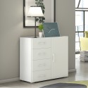 Kommode Schlafzimmer Sideboard 4 Schubladen modernes Design in Weiß und Grau Aktion