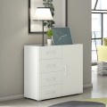 Kommode Schlafzimmer Sideboard 4 Schubladen modernes Design in Weiß und Grau Aktion