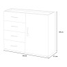 Kommode Schlafzimmer Sideboard 4 Schubladen modernes Design in Weiß und Grau Sales