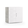 Sideboard Tür 4 Schubladen modernes Design grau weiß Angebot