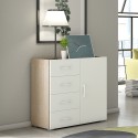 Moderne Kommode für das Schlafzimmer, 4 Schubladen, weißes Holz Aktion