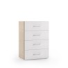 Kommode für Schlafzimmer und Büro, 4 Schubladen, Design in Weißholz Angebot