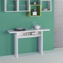 Ausziehbare Konsolentisch Schreibtisch Weiß Holz 120x35-70cm Oplà Rabatte