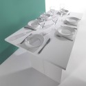 Ausziehbare Konsolentisch Schreibtisch Weiß Holz 120x35-70cm Oplà Lagerbestand