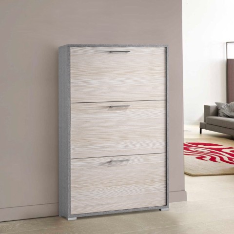 Schuhschrank Design Flur, 9 Paar Schuhe, 3 Türen, Lärchenholz, 6003 Aktion