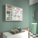 Badezimmerschrank mit 2 Schiebetüren aus Glas und 4 Ablagen Aktion