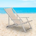 4er Set Liegestühle Sonnenliegen Strandliegen mit Armlehnen aus Aluminium klappbar Riccione Gold Lux Sales