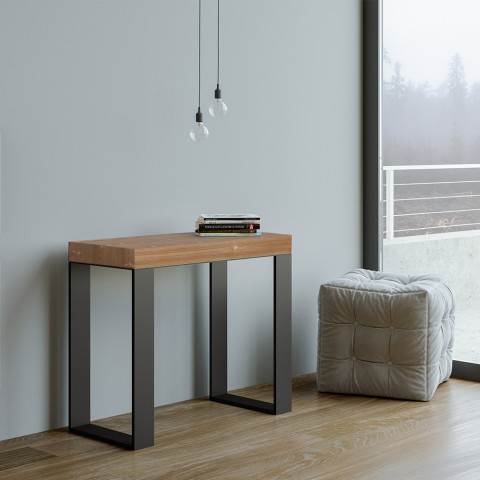 Eingangskonsole Tisch ausziehbar 90x40-300cm Holz Metall Tecno Fir Aktion