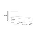 Einzelbett mit Stauraum 80x190 cm, modernes Design, Kinderzimmer, Adele S 