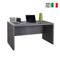 Schreibtisch Arbeitstisch Bürotisch aus Holz Grau Zementfarbe Design Pratico