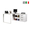 Schreibtisch mit Eck-Peninsula 170x140cm Schubladen weiß glänzend Glassy Verkauf