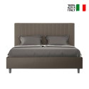 Modernes Doppelbett 160x200 mit Bettkasten in Kunstleder Goya M1 Auswahl