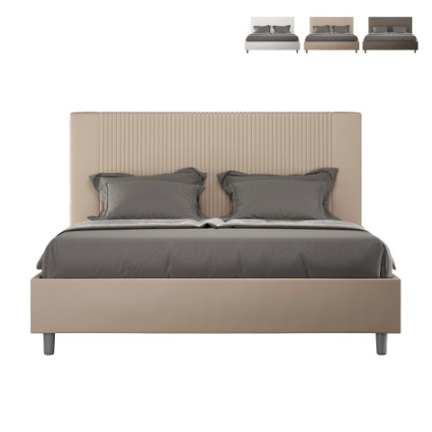 Modernes Doppelbett 160x200 mit Bettkasten in Kunstleder Goya M1 Aktion