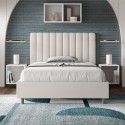 Französisches Bett 120x200, Kunstleder mit Stauraum, Agueda P1 Lagerbestand